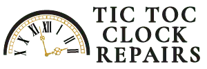 tic toc clock repairs bold black logo