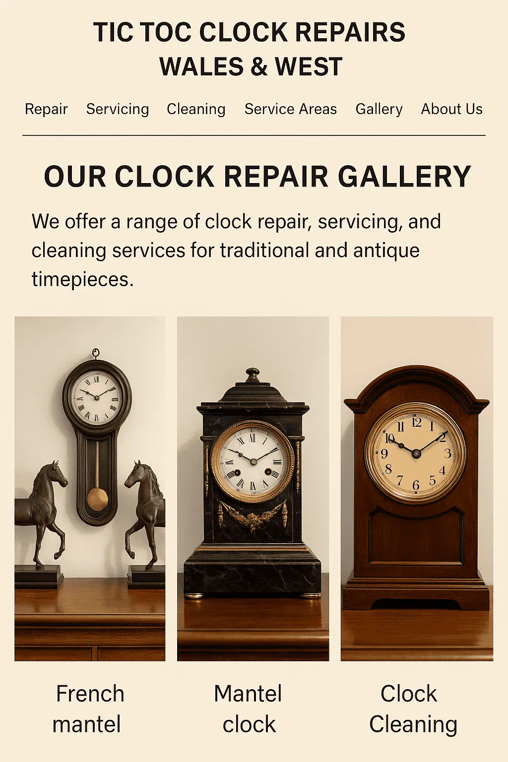 tic toc clock repairs