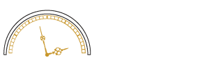 tic toc clock repairs logo with white and gold