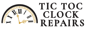 tic toc clock repairs bold black logo